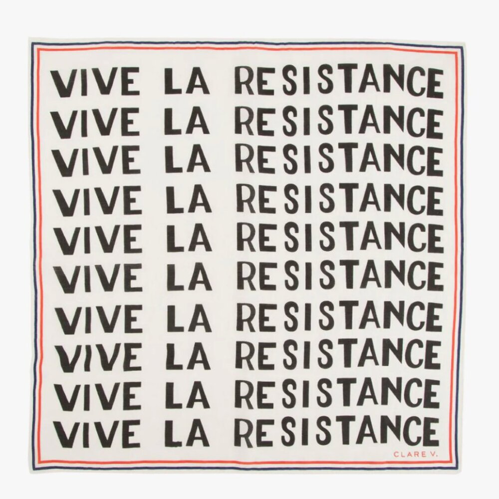 Clare V * VIVE LA RESISTANCE BANDANA *  Clare Vivier Scarf